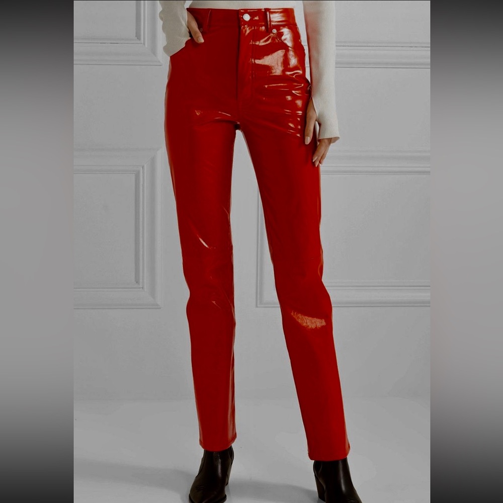Shiny Faux Leather High Waisted Pants - NEVER WORN!!